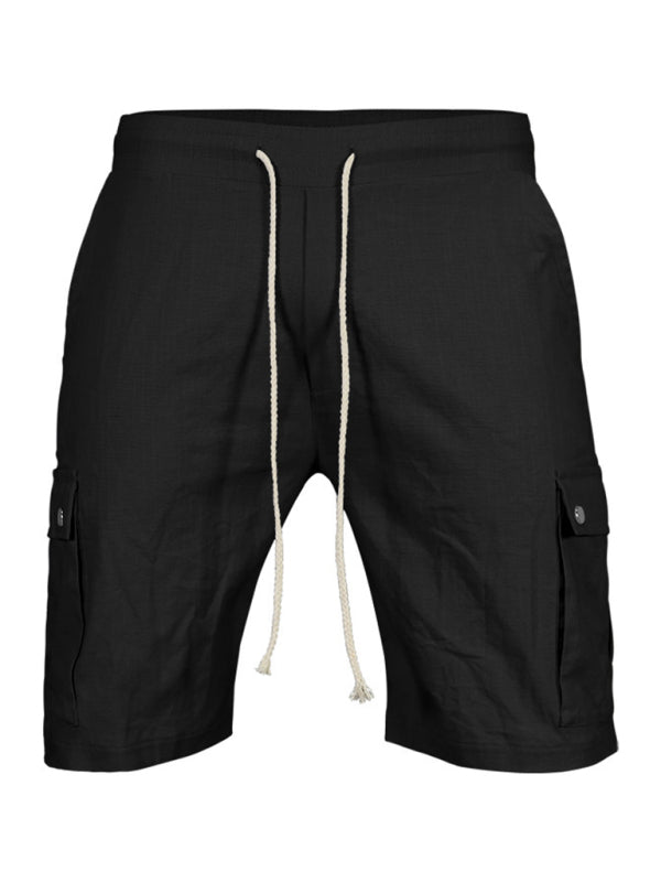 Casual Men's Slim Drawstring Shorts Thin Quarter Pants Cargo Shorts Shello's Creative Boutique