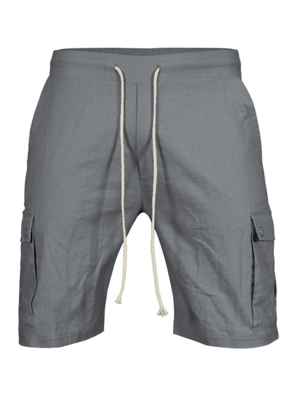 Casual Men's Slim Drawstring Shorts Thin Quarter Pants Cargo Shorts Shello's Creative Boutique