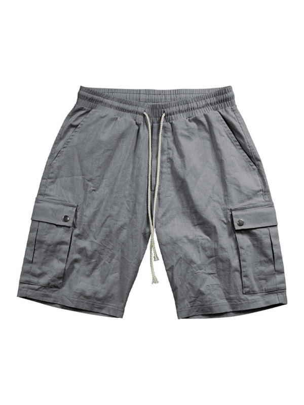 Casual Men's Slim Drawstring Shorts Thin Quarter Pants Cargo Shorts Shello's Creative Boutique