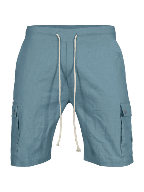 Casual Men's Slim Drawstring Shorts Thin Quarter Pants Cargo Shorts Shello's Creative Boutique