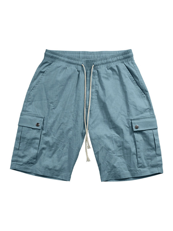 Casual Men's Slim Drawstring Shorts Thin Quarter Pants Cargo Shorts Shello's Creative Boutique