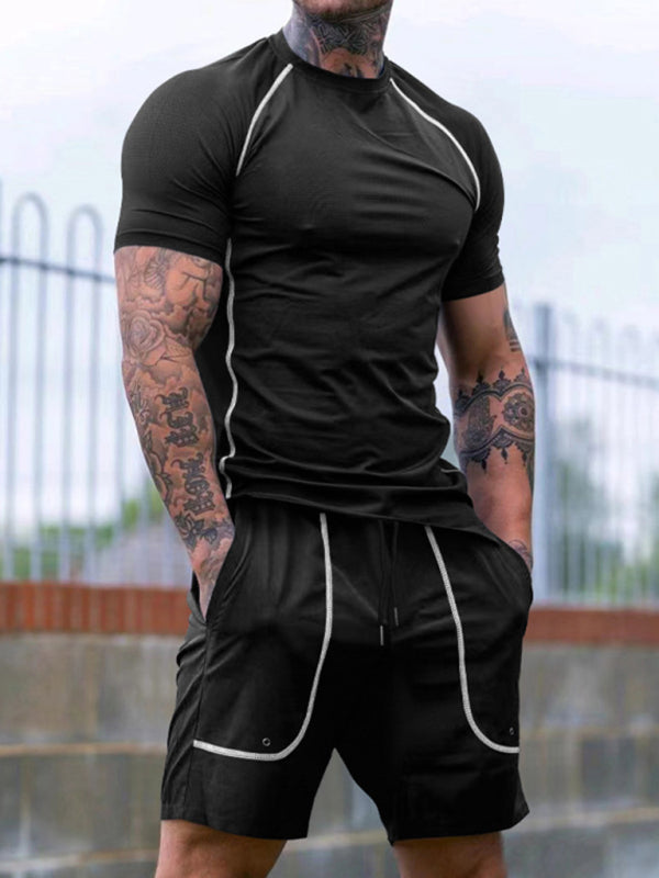 New sports tights men's running fitness clothing set Shello's Creative Boutique