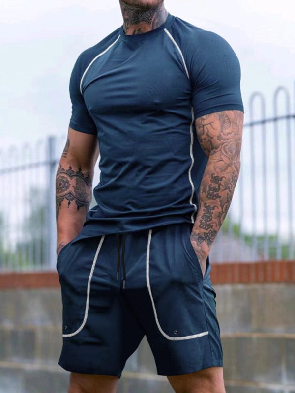 New sports tights men's running fitness clothing set Shello's Creative Boutique