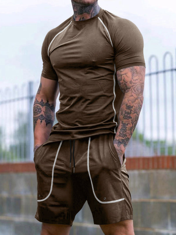 New sports tights men's running fitness clothing set Shello's Creative Boutique