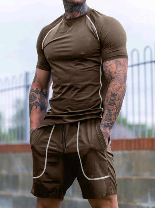 New sports tights men's running fitness clothing set Shello's Creative Boutique