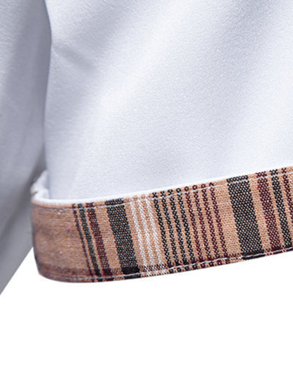 Men's Casual Collar Buttoned Plaid Color Block Short Sleeve Shirt Shello's Creative Boutique