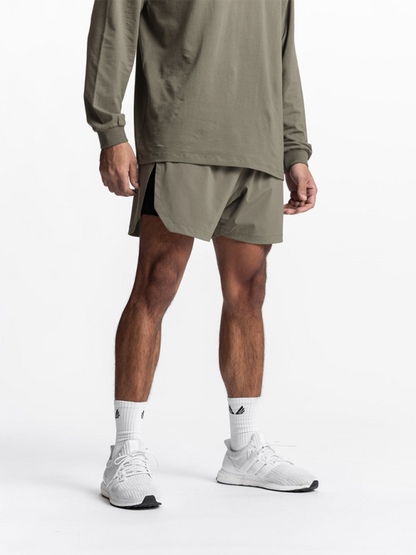 Men's fake two-piece trousers multi-pocket running training sports shorts Shello's Creative Boutique