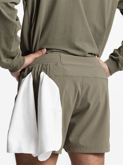 Men's fake two-piece trousers multi-pocket running training sports shorts Shello's Creative Boutique