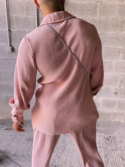 Men's Casual Loose Long Sleeve Corduroy Pants Suit - Shello's Creative Boutique