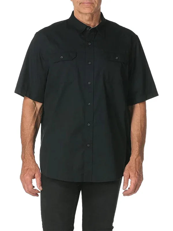 Men's Casual Solid Color Classic Short Sleeve Shirt - Shello's Creative Boutique