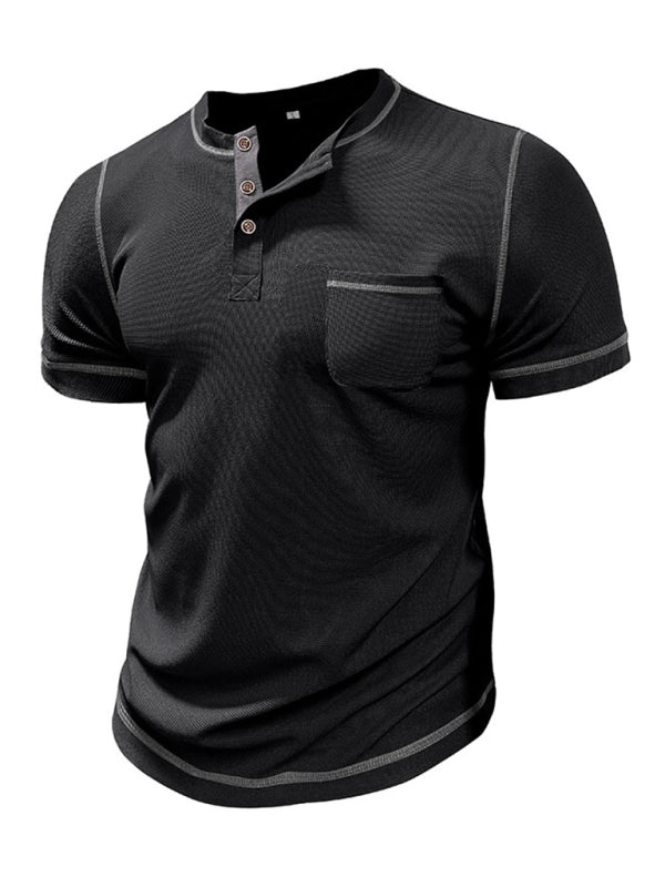 Men's American Vintage Henley Collar Short Sleeve T-Shirt Shello's Creative Boutique