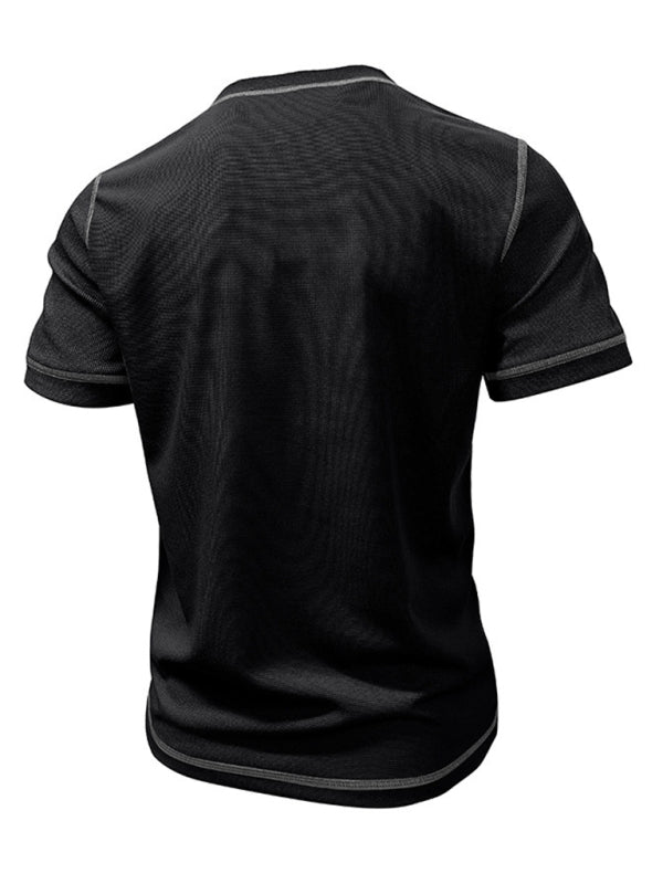 Men's American Vintage Henley Collar Short Sleeve T-Shirt Shello's Creative Boutique