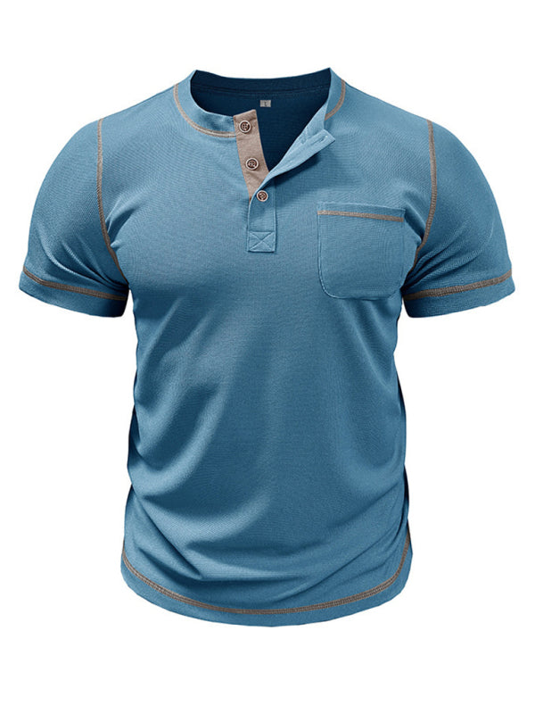 Men's American Vintage Henley Collar Short Sleeve T-Shirt Shello's Creative Boutique