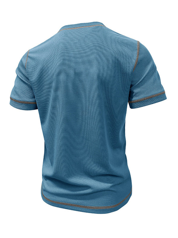 Men's American Vintage Henley Collar Short Sleeve T-Shirt Shello's Creative Boutique