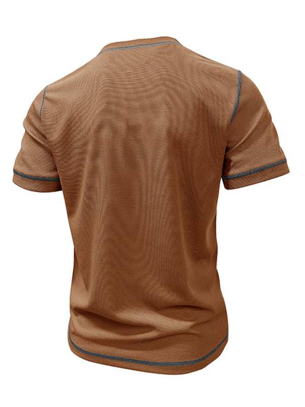 Men's American Vintage Henley Collar Short Sleeve T-Shirt Shello's Creative Boutique