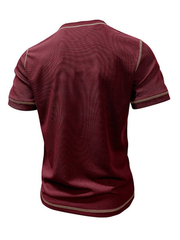 Men's American Vintage Henley Collar Short Sleeve T-Shirt Shello's Creative Boutique