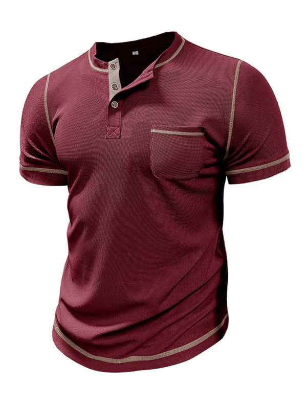 Men's American Vintage Henley Collar Short Sleeve T-Shirt Shello's Creative Boutique