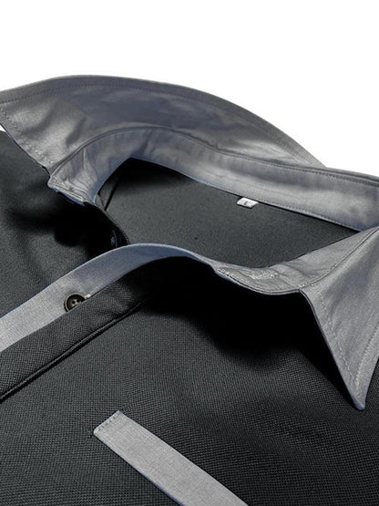 Men Lapel Colour Block Short Sleeve Polo Shirt – Effortless Sophistication - Shello's Creative Boutique