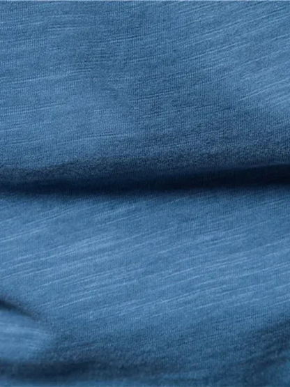 Men's V-Neck Cotton T-Shirt - New Solid Color Slub Short Sleeve Tee - Shello's Creative Boutique