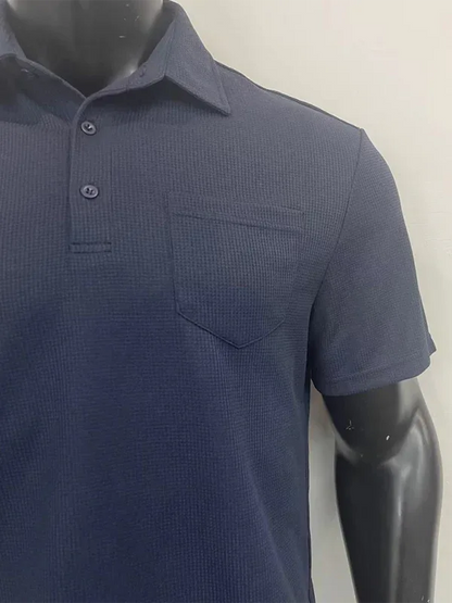 Men's Polo Shirt Set Short-Sleeved with Pocket Decoration and Shorts Two-Piece Set - Shello's Creative Boutique