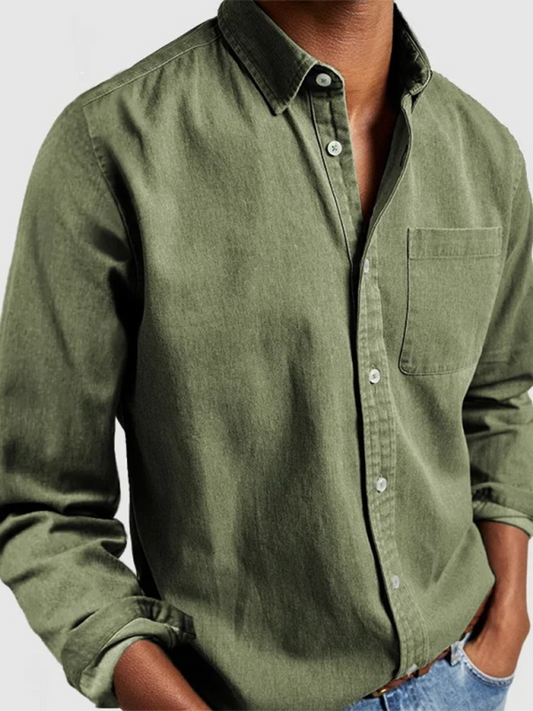 Long Sleeve Lapel Men's Shirt Shello's Creative Boutique
