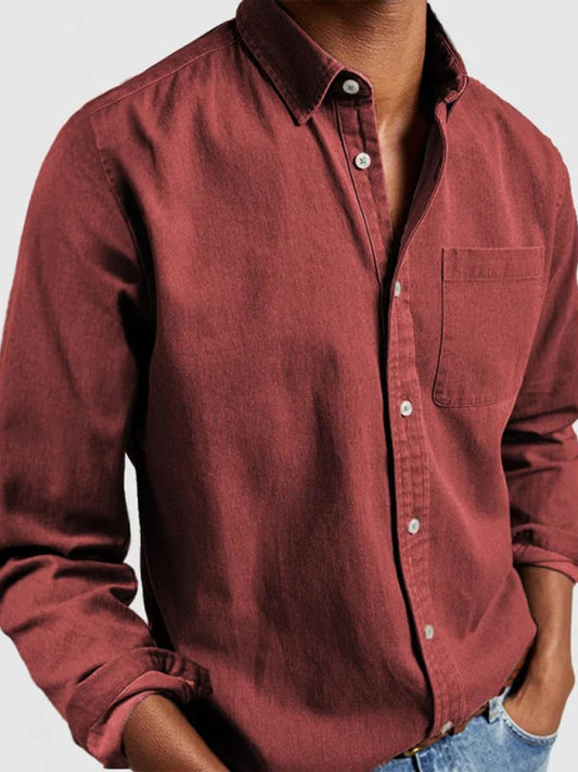 Long Sleeve Lapel Men's Shirt Shello's Creative Boutique