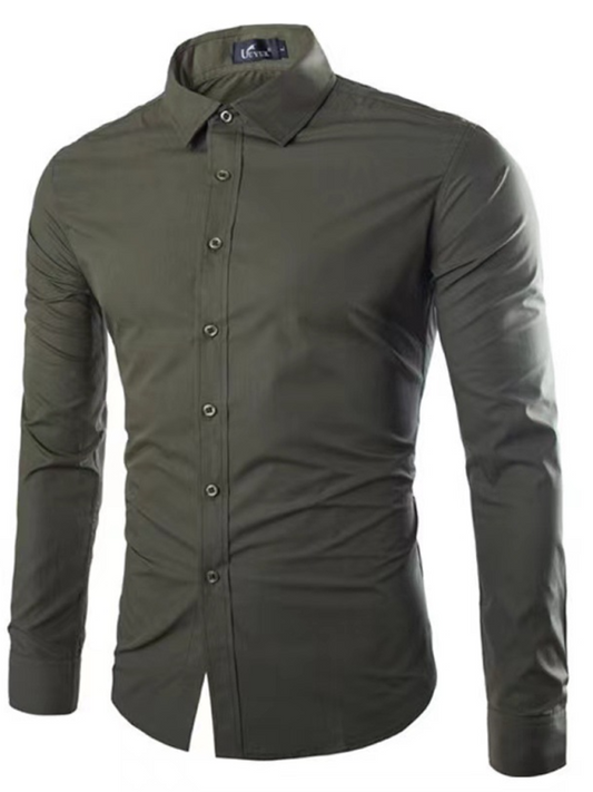 Casual lapel non-iron long-sleeved shirt Shello Creative Boutique