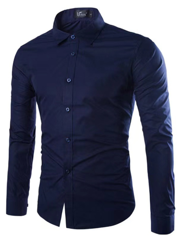 Casual lapel non-iron long-sleeved shirt Shello Creative Boutique