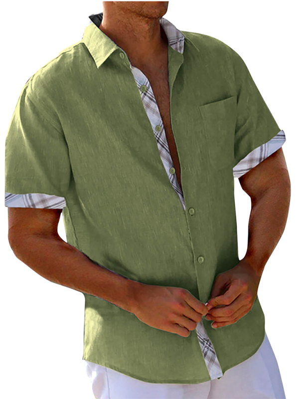 Men's Vacation Shirt Short Sleeve Contrast Lapel Shirt Shello Creative Boutique