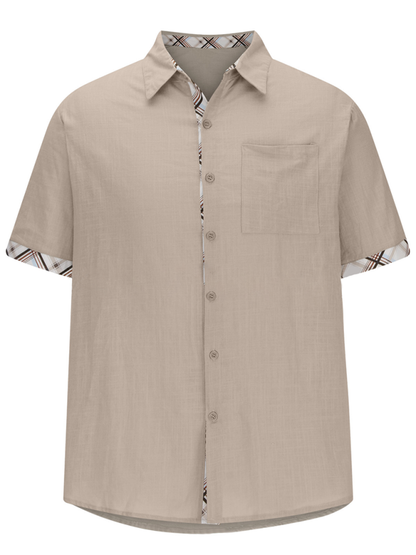 Men's Vacation Shirt Short Sleeve Contrast Lapel Shirt Shello Creative Boutique