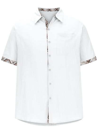 Men's Vacation Shirt Short Sleeve Contrast Lapel Shirt Shello Creative Boutique