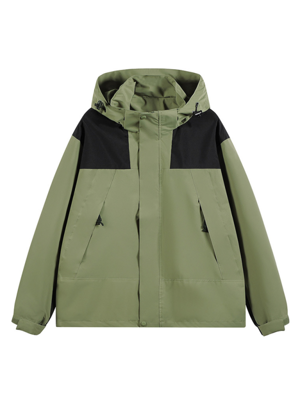 Unisex Couple Jacket with Removable Hood Waterproof Windproof Jacket Shello's Creative Boutique