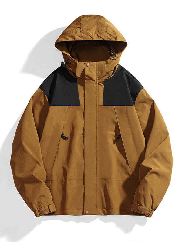 Unisex Couple Jacket with Removable Hood Waterproof Windproof Jacket Shello's Creative Boutique