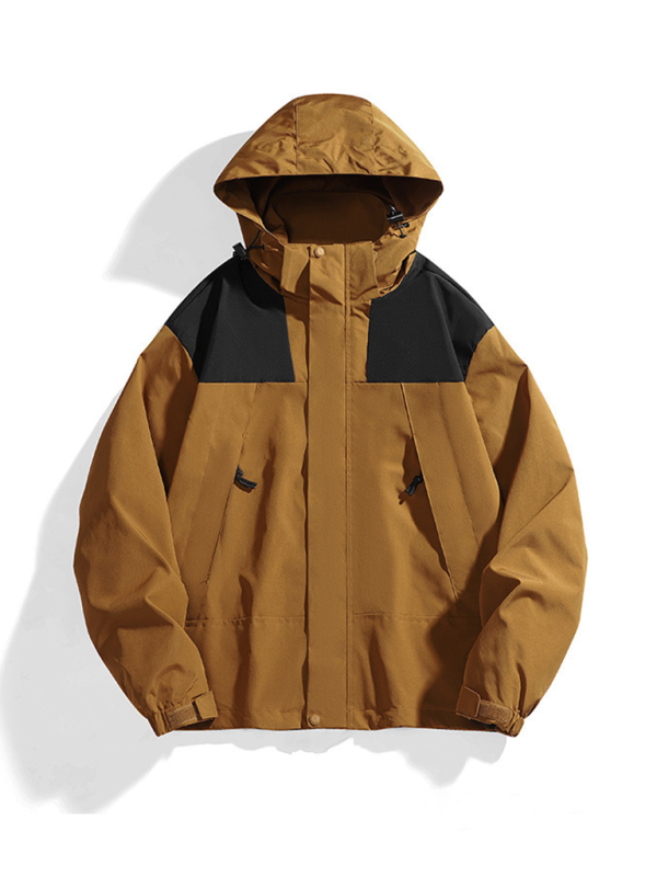 Unisex Couple Jacket with Removable Hood Waterproof Windproof Jacket Shello's Creative Boutique