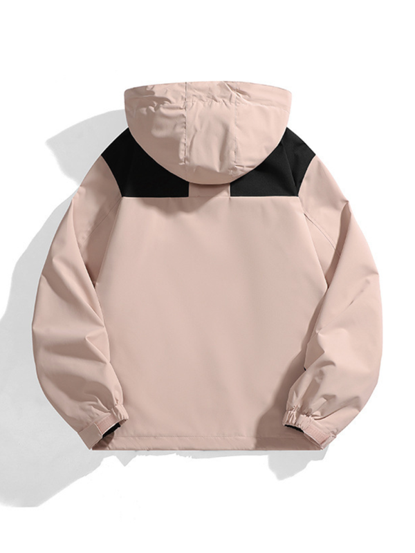 Unisex Couple Jacket with Removable Hood Waterproof Windproof Jacket Shello's Creative Boutique