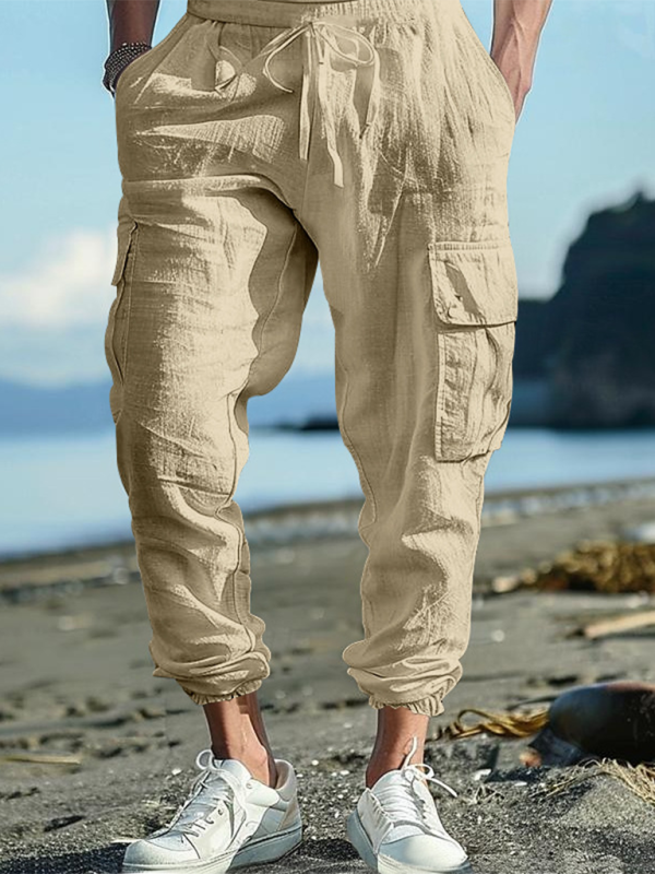 Casual cuffs, multi-pocket drawstrings, solid color, loose large size drawstring trousers Shello's Creative Boutique