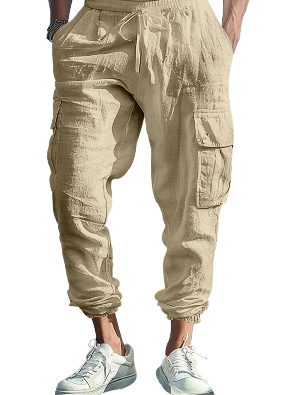 Casual cuffs, multi-pocket drawstrings, solid color, loose large size drawstring trousers Shello's Creative Boutique