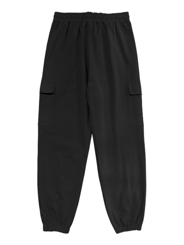 Casual cuffs, multi-pocket drawstrings, solid color, loose large size drawstring trousers Shello's Creative Boutique