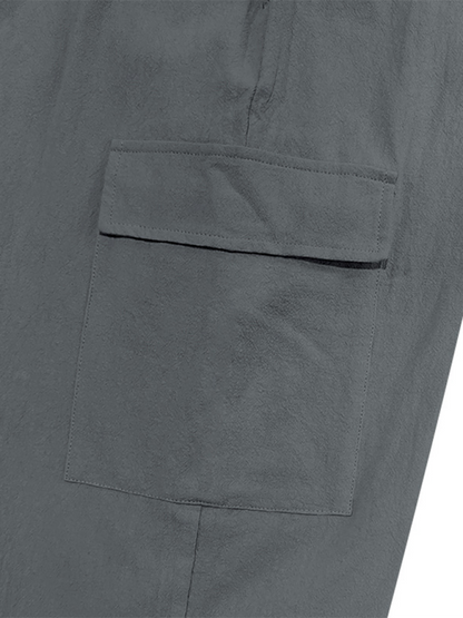 Casual cuffs, multi-pocket drawstrings, solid color, loose large size drawstring trousers Shello's Creative Boutique