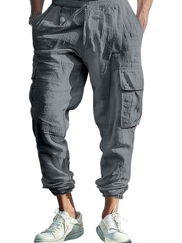 Casual cuffs, multi-pocket drawstrings, solid color, loose large size drawstring trousers Shello's Creative Boutique