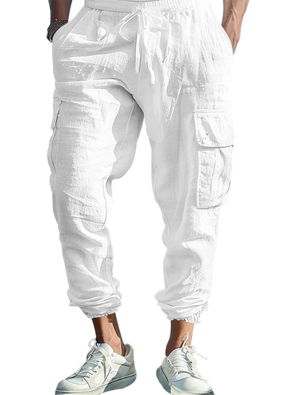 Casual cuffs, multi-pocket drawstrings, solid color, loose large size drawstring trousers Shello's Creative Boutique