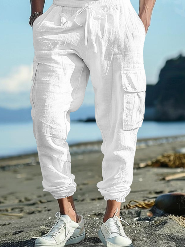 Casual cuffs, multi-pocket drawstrings, solid color, loose large size drawstring trousers Shello's Creative Boutique