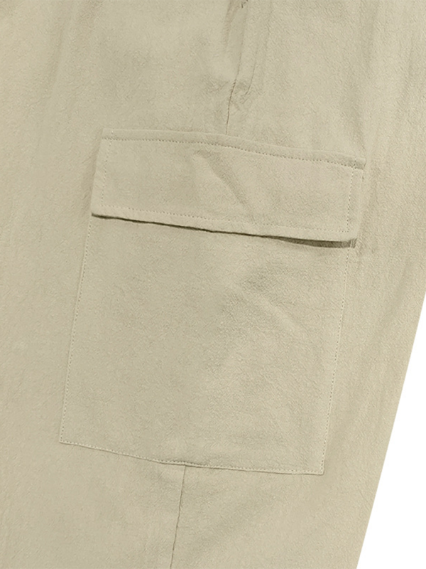 Casual cuffed multi-pocket drawstring trousers Shello's Creative Boutique