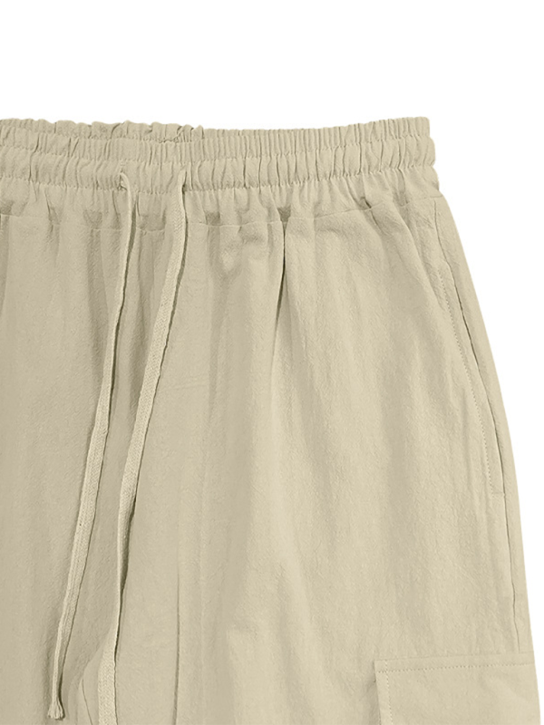 Casual cuffed multi-pocket drawstring trousers Shello's Creative Boutique