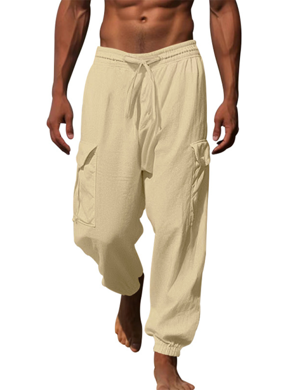 Casual cuffed multi-pocket drawstring trousers Shello's Creative Boutique