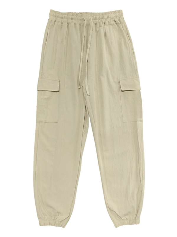 Casual cuffed multi-pocket drawstring trousers Shello's Creative Boutique