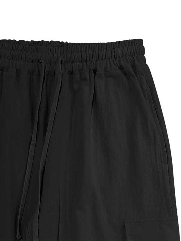 Casual cuffs, multi-pocket drawstrings, solid color, loose large size drawstring trousers Shello's Creative Boutique