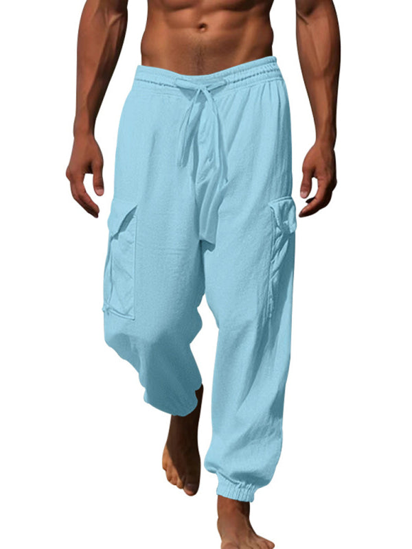 Casual cuffed multi-pocket drawstring trousers Shello's Creative Boutique