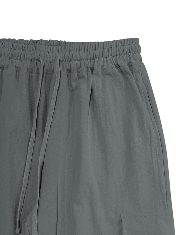 Casual cuffed multi-pocket drawstring trousers Shello's Creative Boutique