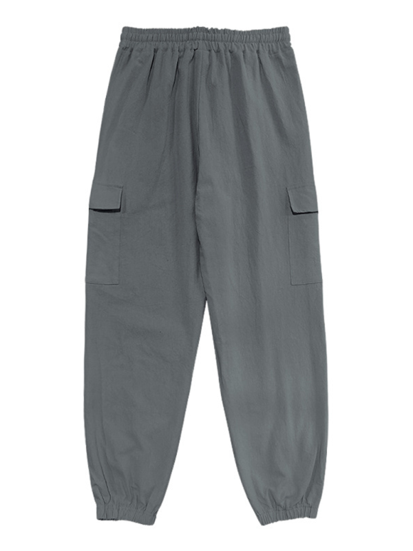 Casual cuffed multi-pocket drawstring trousers Shello's Creative Boutique